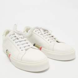 Burberry White Leather Low Top Sneakers Size 44