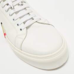 Burberry White Leather Low Top Sneakers Size 44