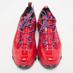 Burberry Red Coated Fabric and Nylon Arthur Sneakers Size 42