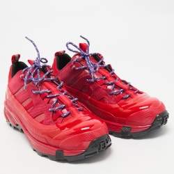 Burberry Red Coated Fabric and Nylon Arthur Sneakers Size 42