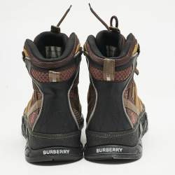 Burberry Multicolor Mesh and Nubuck Leather Union Boots Size 43