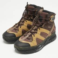 Burberry Multicolor Mesh and Nubuck Leather Union Boots Size 43