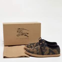 Burberry Multicolor Camouflage Print Suede Carlson Lace Up Espadrille Flats Size 43