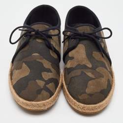 Burberry Multicolor Camouflage Print Suede Carlson Lace Up Espadrille Flats Size 43