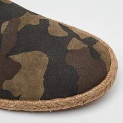 Burberry Multicolor Camouflage Print Suede Carlson Lace Up Espadrille Flats Size 43
