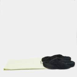 Burberry Black Shearling Furnival Flats Size 43