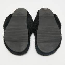 Burberry Black Shearling Furnival Flats Size 43