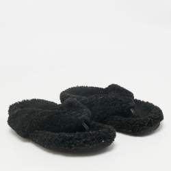 Burberry Black Shearling Furnival Flats Size 43