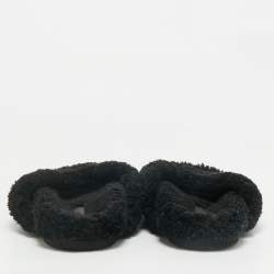 Burberry Black Shearling Furnival Flats Size 43