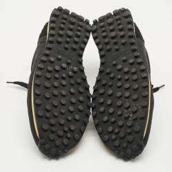 Pre Owned Burberry Black/Yellow Nylon and Suede Low Top Sneakers Size 43