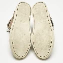 مملوكة مسبقًا Burberry Beige/Brown House Check Canvas and Leather High Top Sneakers Size 41