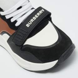 Pre Owned Burberry Multicolor Canvas and Leather Ramsey Low Top Sneakers Size 44
