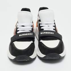 Pre Owned Burberry Multicolor Canvas and Leather Ramsey Low Top Sneakers Size 44