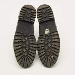 Pre Owned Burberry Allostock Size 40 Black Elastic and Leather Ankle Length Boots