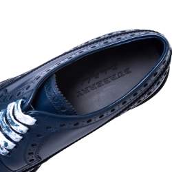 Pre Owned Burberry Blue Brogue Leather Alexton Lace Up Derby Size 45