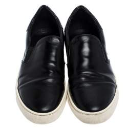Burberry Black Leather Slip On Sneakers Size 43