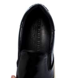 Burberry Black Leather Slip On Sneakers Size 43