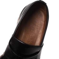 Burberry Black Leather Tassel Fringe Loafers Size 42