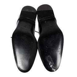 مملوكة مسبقًا Burberry Black Leather Menning Lace Up Oxfords Size 44