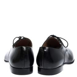 مملوكة مسبقًا Burberry Black Leather Menning Lace Up Oxfords Size 44