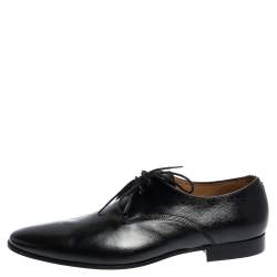 مملوكة مسبقًا Burberry Black Leather Menning Lace Up Oxfords Size 44