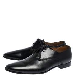 مملوكة مسبقًا Burberry Black Leather Menning Lace Up Oxfords Size 44
