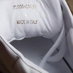 Pre Owned Burberry White Nylon, Suede and Leather Regis L High Top Sneakers Size 41
