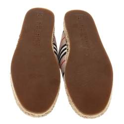 Burberry Beige Icon Stripe Canvas Espadrilles Flats Size 43