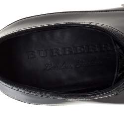 Pre Owned Burberry Black Brogue Patent Leather Lace Up Derby Size 41