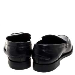 Pre Owned حذاء لوفرز بربري بيني بدمونت جلد أسود مقاس 43.5