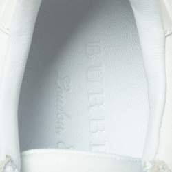 Burberry White Suede Leather And Fabric Low Top Sneakers Size 43.5