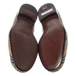Burberry Multicolor Nova Check Canvas And Leather Moorley Slip On Loafers Size 44
