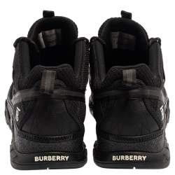 Burberry Black Mesh And Nubuck Leather RS5 Low Top Sneakers Size 45