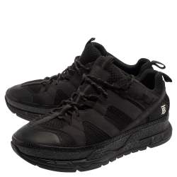 Burberry Black Mesh And Nubuck Leather RS5 Low Top Sneakers Size 45