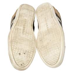 Burberry Black House Check Canvas And Leather Sneakers Size 44