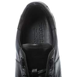 Burberry Black Leather and London Check Canvas Ritson Low Top Sneakers Size 43