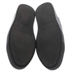 Burberry Black Leather and London Check Canvas Ritson Low Top Sneakers Size 43