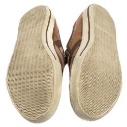 Burberry Beige House Check Canvas Slip On Sneakers Size 43