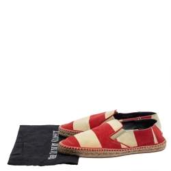 Burberry Two Tone Striped Canvas Hodgeson Espadrille Loafers Size 42 