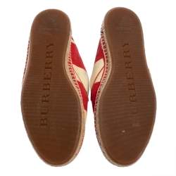 Burberry Two Tone Striped Canvas Hodgeson Espadrille Loafers Size 42 