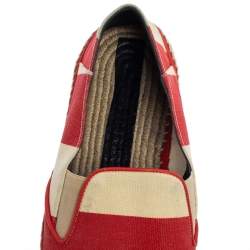 Burberry Two Tone Striped Canvas Hodgeson Espadrille Loafers Size 42 