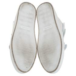 Pre Owned Burberry White Perforated Leather Sturrock High Top Sneakers Size 46