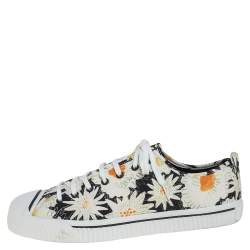 Burberry Black Floral Print Canvas Kingly Low Top Sneakers Size 46