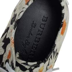 Burberry Black Floral Print Canvas Kingly Low Top Sneakers Size 46