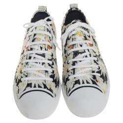 Burberry Black Floral Print Canvas Kingly Low Top Sneakers Size 46