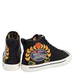 Burberry Black Canvas Kingly Big C High Top Sneakers Size 40