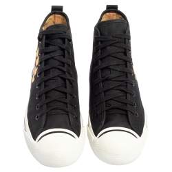 Burberry Black Canvas Kingly Big C High Top Sneakers Size 40
