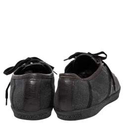 Burberry Black/Grey Nova Check Canvas And Leather Cap Toe Low Top Sneakers Size 43