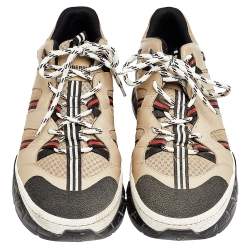 Burberry Beige Leather And Mesh RS5 Low Top Sneakers Size 44