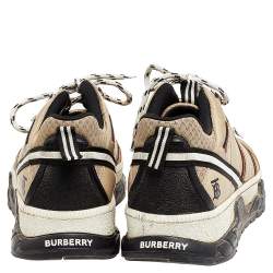 Burberry Beige Leather And Mesh RS5 Low Top Sneakers Size 44